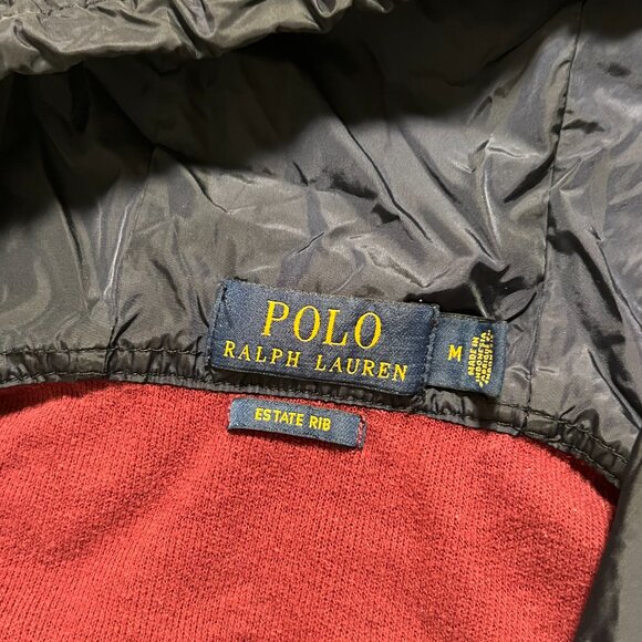 Polo Ralph Lauren Hoodie Full Zip Nylon Hoodie Maroon Men's size Medium - Picture 4 of 7